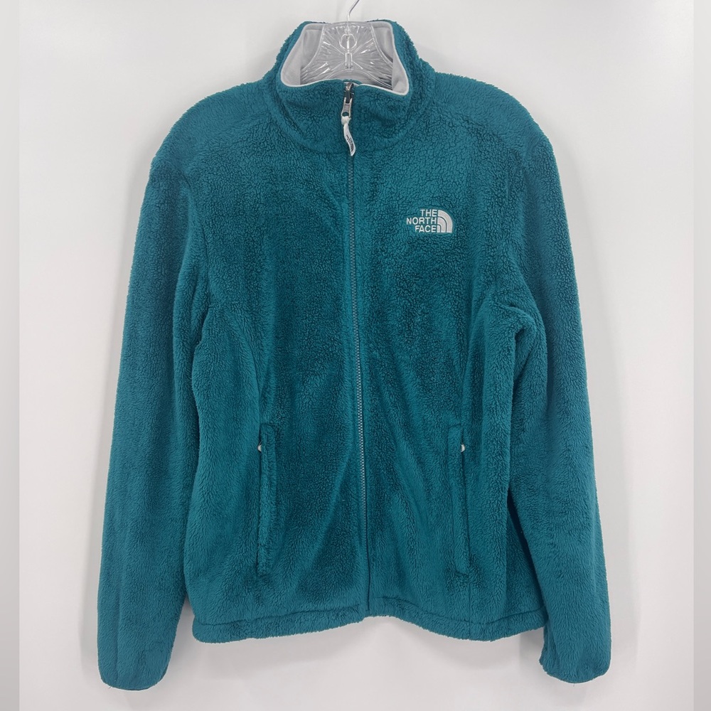 The North Face Women's Medium Osito Jacket Full Zip Plush Fleece Green AAHY